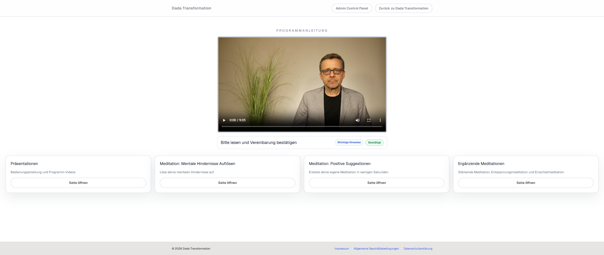 Produktvorschau persönliche Plattform